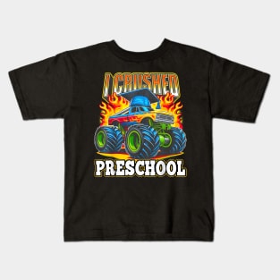 Graduation Preschool Monster Truck Boys I Crushed Pre K Grad Kids T-Shirt